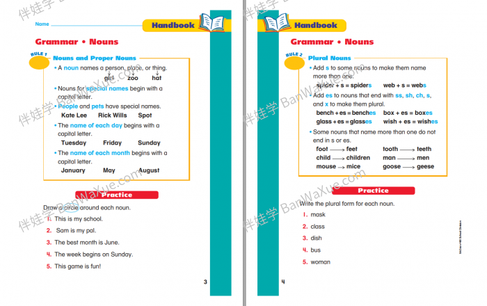 《Grammar and Writing Handbook》美国小学语法与写作教材1-6级PDF 百度云盘下载
