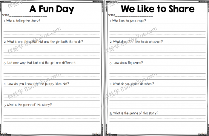 《1st Grade Unit 1-6 Reading Wonders BUNDLE》一年级英文启蒙全年6个单元英文综合作业纸PDF 百度云网盘下载