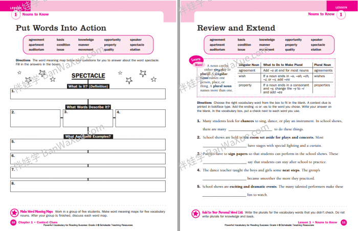 《Powerful Vocabulary for Reading Success 3册》学乐小学高年级词汇提升阅读理解练习册PDF 百度云网盘下载