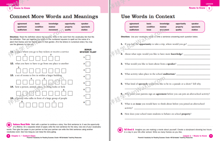 《Powerful Vocabulary for Reading Success 3册》学乐小学高年级词汇提升阅读理解练习册PDF 百度云网盘下载