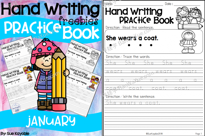 《Hand Writing Practice Book The Bundle》英文书写入门练习纸12册PDF 百度云网盘下载