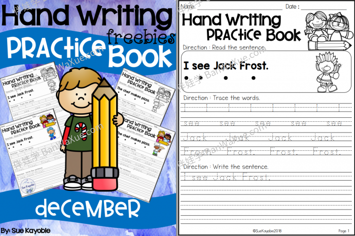 《Hand Writing Practice Book The Bundle》英文书写入门练习纸12册PDF 百度云网盘下载
