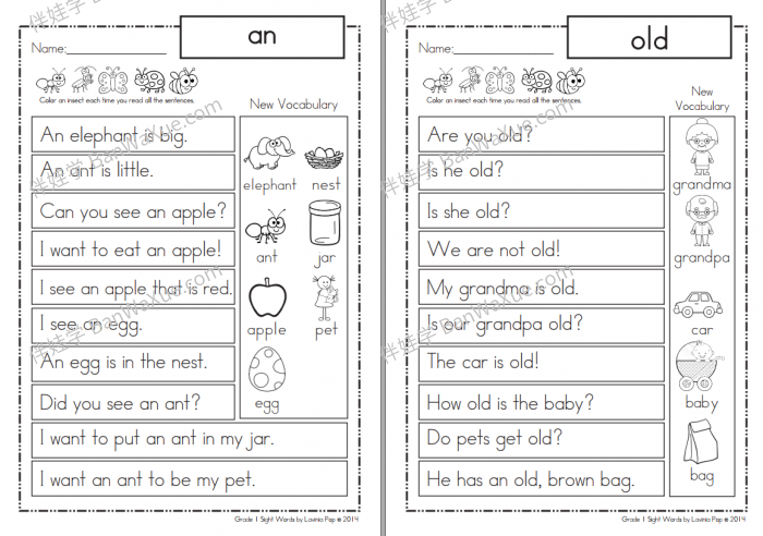 《Sight Words Reading HomeWork 1-4》4册高频词阅读理解英文练习册PDF 百度网盘下载