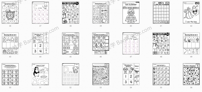 《My Home Learning Packet》81页幼儿园综合启蒙作业纸PDF 百度网盘下载