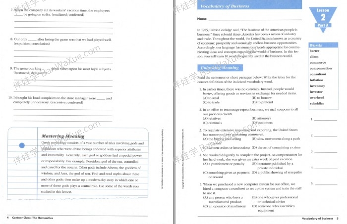 《Glencoe Vocabulary Builder》 1-7级学生英文词汇教材练习册PDF 百度云网盘下载