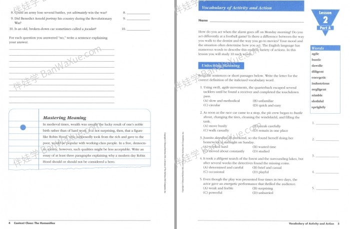 《Glencoe Vocabulary Builder》 1-7级学生英文词汇教材练习册PDF 百度云网盘下载