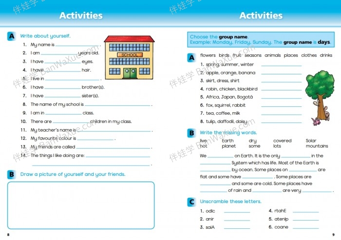 《Collins English Skills》柯林斯基础技能 1-2级学生英文练习册含答案PDF 百度云网盘下载