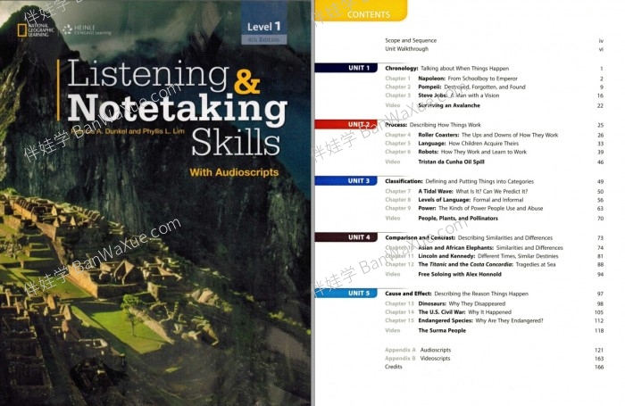 《Listening Notetaking第四版》国家地理英语听力系统提升教材全三册音频+视频+PDF 百度网盘下载