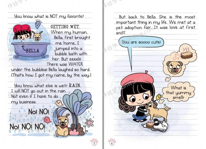 《哈巴狗日记 Diary of a Pug Series 1-4》5-9岁 初级桥梁章节英文漫画阅读PDF 百度云网盘下载