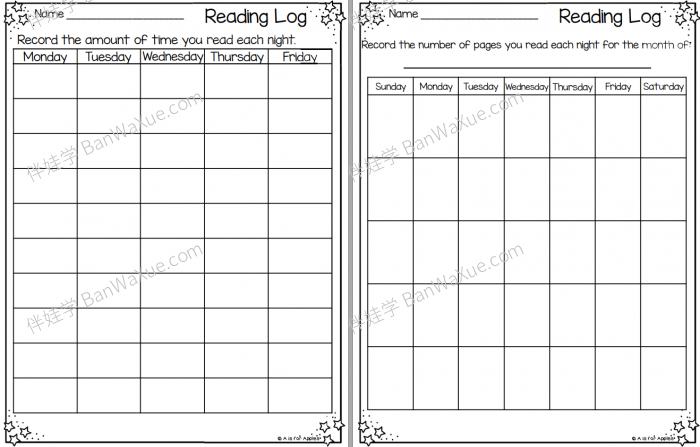 《Differentiated reading logs for whole year 阅读日志》82页阅读打卡记录表PDF  百度云网盘下载