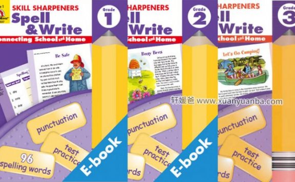 《Skill Sharpeners Spell & Write全8册》1192页阅读写作练习册PDF 百度云网盘下载