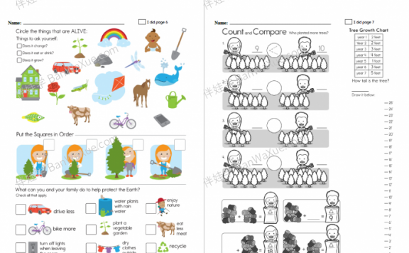 《Earth Day Activities Worksheets》1-4年级地球日主题练习4册PDF 百度云网盘下载