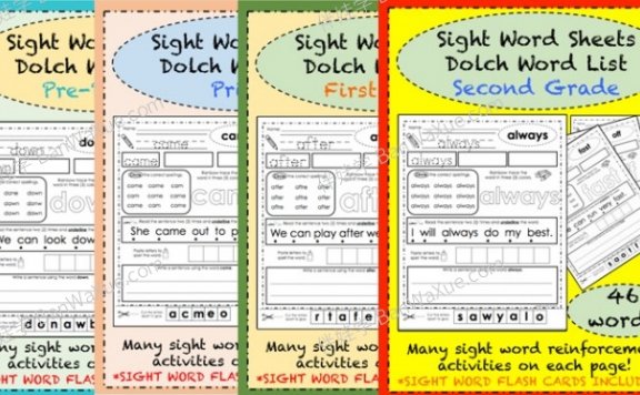 《Sight Word Worksheets Bundle》全四册高频词英文练习册4册PDF 百度云网盘下载