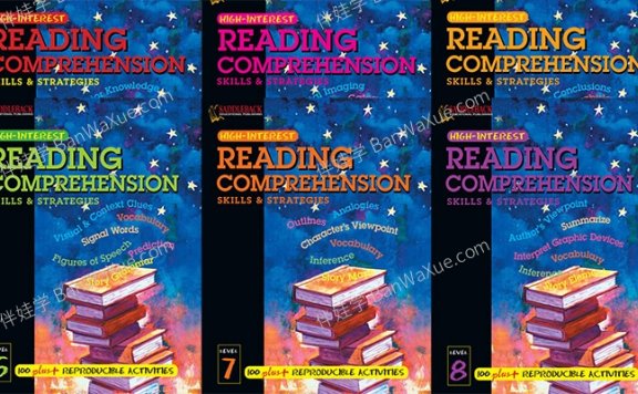 《Reading Comprehension Skills and Strategies Levels 3-8》小学阅读理解练习册3-8级