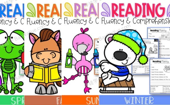 《Reading Fluency and Comprehension》小学四季阅读理解英文练习册4册 百度云网盘下载