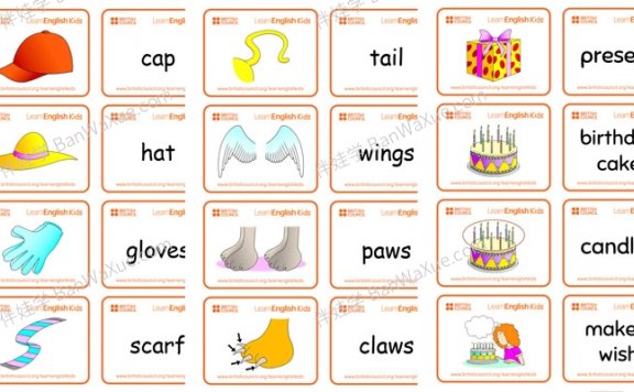 《Learn ENGLISH Kids系列闪卡》30份主题闪卡PDF 百度云网盘下载