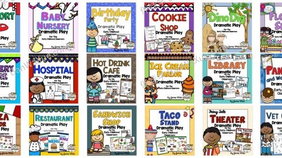 《Dramatic Play Bundle》18册自然拼读职业认知游戏英文教具素材包PDF 百度云网盘下载