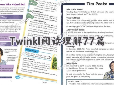 《Twinkl阅读理解77篇》13个主题PDF 百度云网盘下载