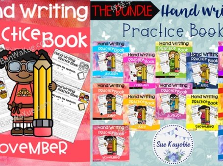 《Hand Writing Practice Book The Bundle》英文书写入门练习纸12册PDF 百度云网盘下载