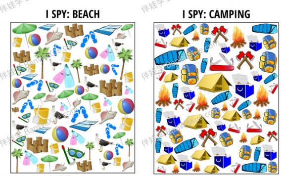 《I spy games》7份观察力找物体游戏作业纸PDF 百度网盘下载