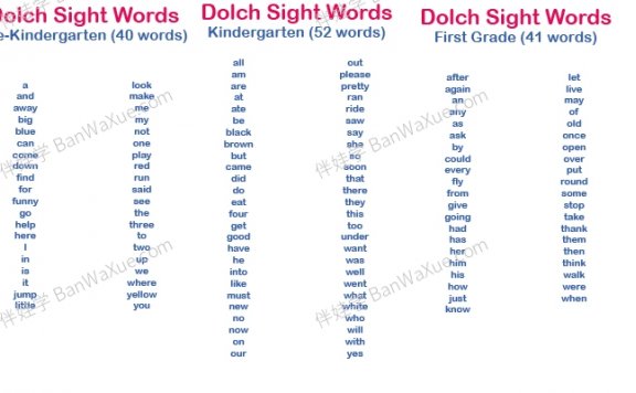 《315个高频词朗读 Dolch Sight Words》幼儿英语阅读高清PDF附带音频 百度网盘下载