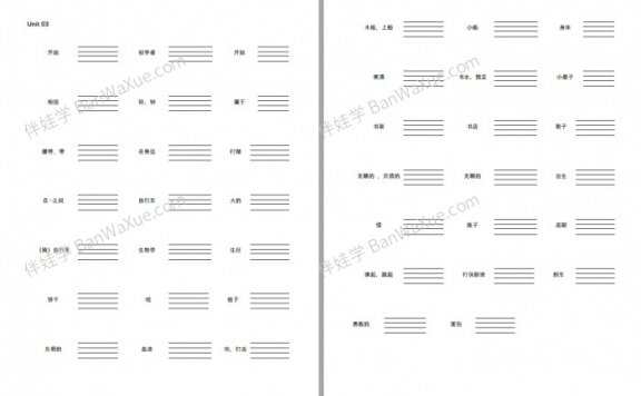《KET词汇默写表》30个单元备考60页PDF 百度云网盘下载