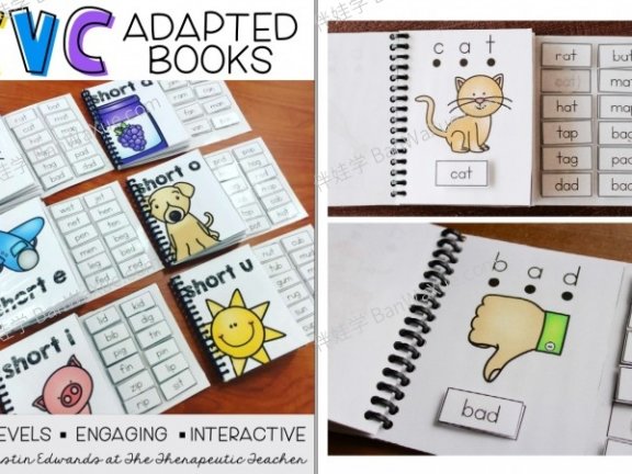 《CVC Adapted Books》自然拼读英语安静书素材PDF 百度云网盘下载