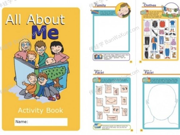 《All About me Activity Book》32页国外精美小学英语自我介绍素材PDF 百度云网盘下载