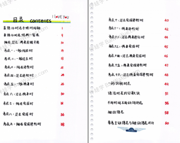 《手绘学霸笔记英语16大时态》115页小学初中语法PDF 百度云网盘下载