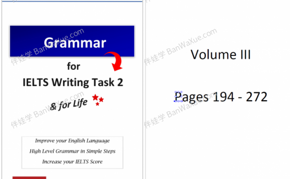 《雅思 IELTS grammar for ielts writing task2》写作任务2PDF 百度云网盘下载