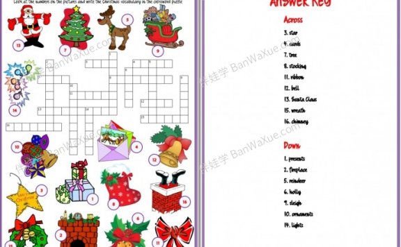 《Christmas vocabulary 圣诞词汇练习纸7份》英文练习册PDF 百度云网盘下载