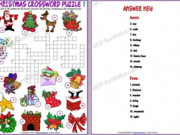 《Christmas vocabulary 圣诞词汇练习纸7份》英文练习册PDF 百度云网盘下载