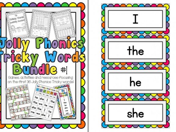 《Jolly Phonics Tricky Words Worksheets Set 1》自然拼读练习册桌游PDF 百度云网盘下载