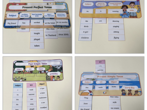 《English sentence sliders 语法抽拉卡》4套趣味英语课堂语法抽拉英语教具素材PDF 百度云网盘下载
