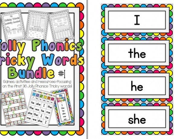 《Jolly Phonics Tricky Words Worksheets Set 1》自然拼读练习册桌游PDF 百度云网盘下载