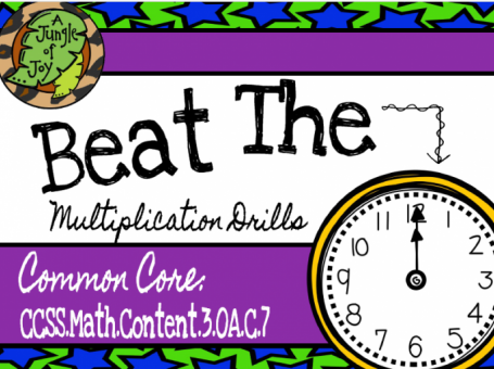 《Beat the Clock Multiplication Drills》趣味十足的乘法口算速练卡PDF 百度云网盘下载