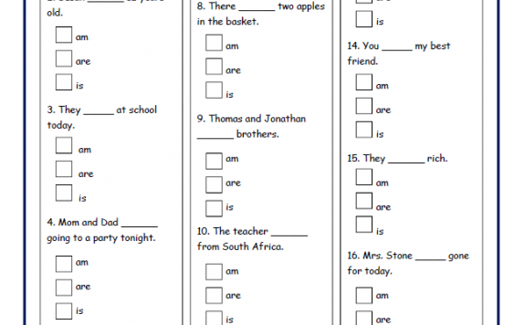 《amisare》小学语法be动词练习纸 Worksheets PDF&WORD 百度云网盘下载