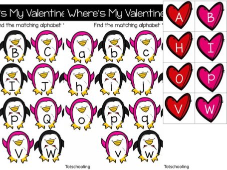 《Alphabet Matching Mat Valentine Penguins》情人节企鹅字母配对垫 百度云网盘下载