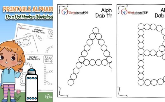 《Printable Alphabet Do a Dot Marker Worksheets》字母点点画练习册 26个字母涂色认知 PDF 百度云网盘下载